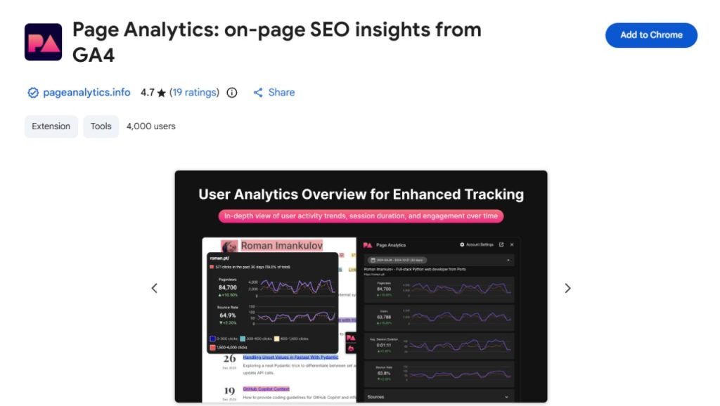 Page Analytics by Google